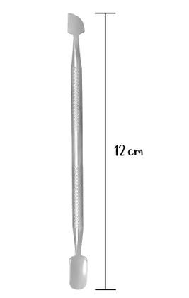 Imagem de Kit 10 Espátula Dupla Empurrador Inox Profissional