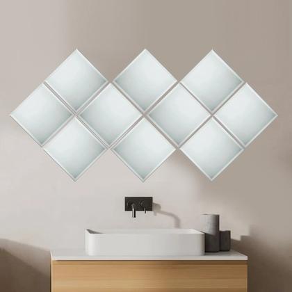 Imagem de Kit 10 Espelho Bisotê 20X20 Decorativo Lapidado Pequeno Casa
