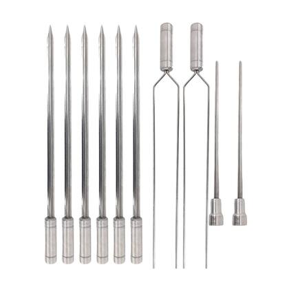 Imagem de Kit 10 Espetos De Inox 60cm Espada Duplo E Coracao Churrasco