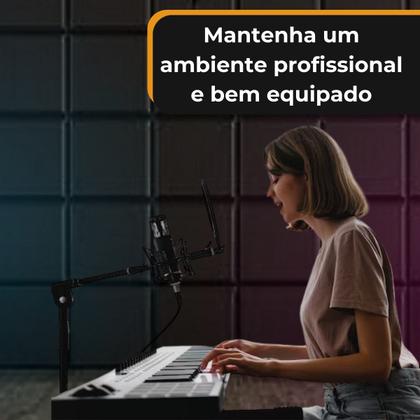 Imagem de Kit 10 Espumas Acústicas Lisa p/ Parede Teto Isolante Sonoro