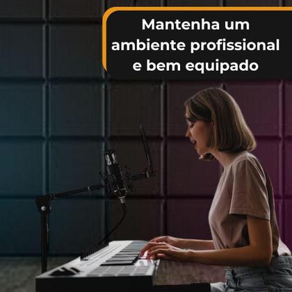 Imagem de Kit 10 Espumas Acústicas Lisa Parede Teto Isolante Sonoro