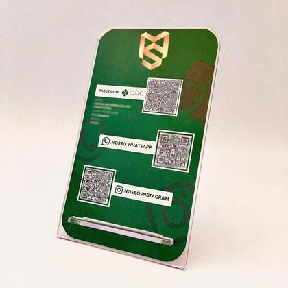 Imagem de Kit 10 Expositor Display A6 Encaixe Mesa Balcão Aviso Pix Qr