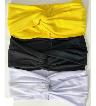 Imagem de Kit 10 faixas turbante aberto headband skin care atacado sortidos