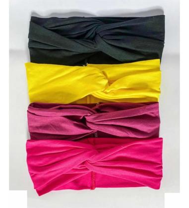 Imagem de Kit 10 faixas turbante aberto headband skin care atacado sortidos