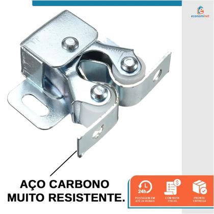 Imagem de Kit 10 Fecho Rolete Zincado Para Móveis Portas Armário