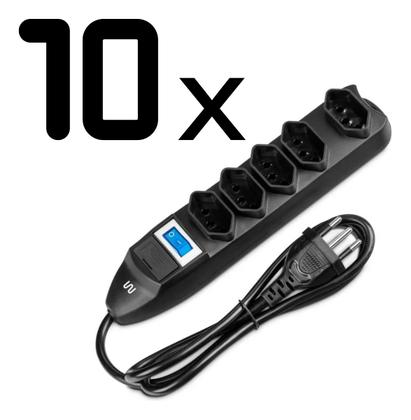 Imagem de Kit 10 Filtro De Linha 5 Tomadas Extensão 1 Metro Multilaser Com Fusível 250V 10A