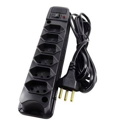 Imagem de Kit 10 Filtro de Linha 6 Tomadas Régua de Tomada com Fusível Extensão Elétrica Bivolt Tripolar