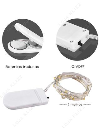 Imagem de Kit 10 Fios De Fada Cordão Cobre 2M 20 Leds Luz Decoração
