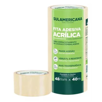 Imagem de Kit 10 Fita Adesiva Larga Transparente p/ Embalagem 48mmx40m