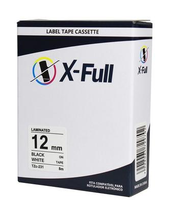 Imagem de Kit 10 Fita Compatível Brother Tz 231Branca Letra Preta 12mm