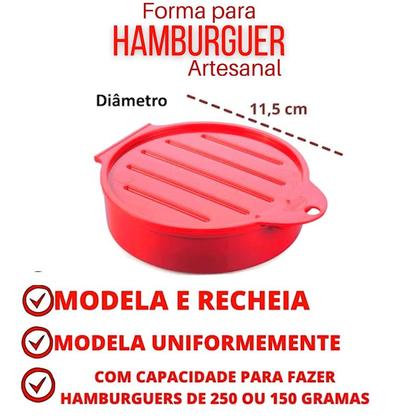 Imagem de Kit 10 Formas de Hamburguer Prensa Modeladora Plasútil Atacado e Revenda