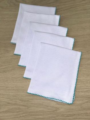 Imagem de Kit 10 Fraldas de Boca Bebê Malha Dupla Branca com Bico de Picueta 32x32cm