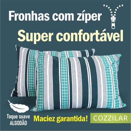 Imagem de Kit 10 Fronha Avulsa Malha Estampada 100% Algodão Com Zíper