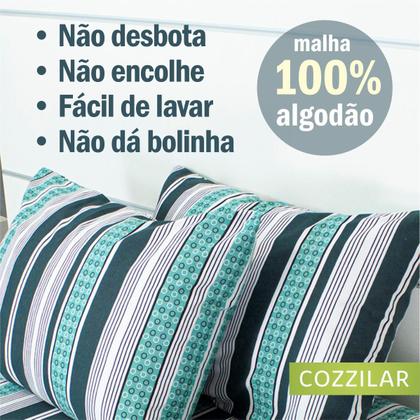 Imagem de Kit 10 Fronha Avulsa Malha Estampada 100% Algodão Com Zíper