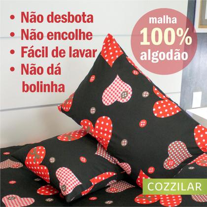Imagem de Kit 10 Fronha Avulsa Malha Estampada 100% Algodão Com Zíper