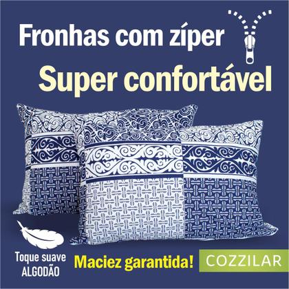 Imagem de Kit 10 Fronha Avulsa Malha Estampada 100% Algodão Com Zíper