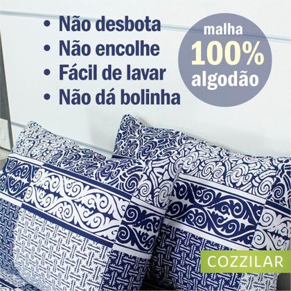 Imagem de Kit 10 Fronha Avulsa Malha Estampada 100% Algodão Com Zíper