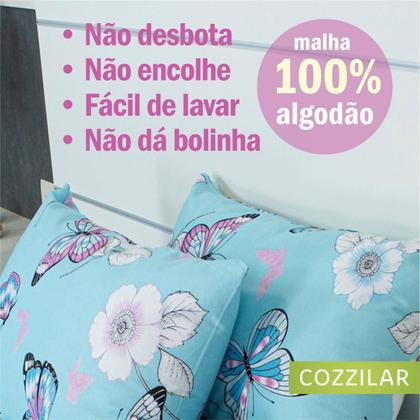 Imagem de Kit 10 Fronha Avulsa Malha Estampada 100% Algodão Com Zíper