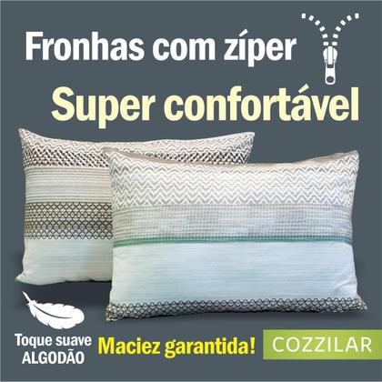 Imagem de Kit 10 Fronha Avulsa Malha Estampada 100% Algodão Com Zíper
