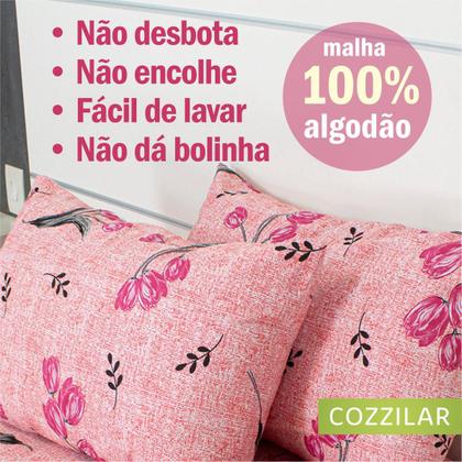 Imagem de Kit 10 Fronha Avulsa Malha Estampada 100% Algodão Com Zíper