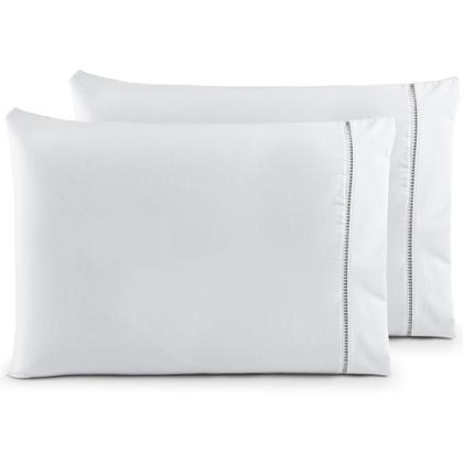 Imagem de Kit 10 Fronhas ( 5 Pares ) Percal 200 Fios Ponto Palito 100 Algodão