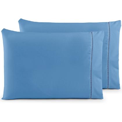 Imagem de Kit 10 Fronhas ( 5 Pares ) Percal 200 Fios Ponto Palito 100 Algodão