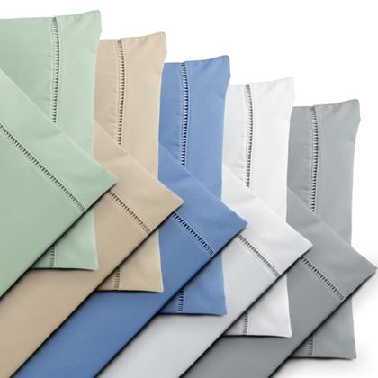 Imagem de Kit 10 Fronhas ( 5 Pares ) Percal 200 Fios Ponto Palito 100 Algodão