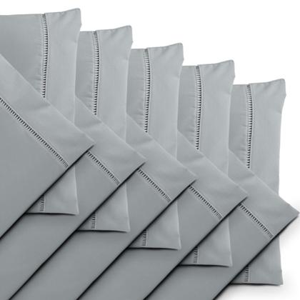 Imagem de Kit 10 Fronhas ( 5 Pares ) Percal 200 Fios Ponto Palito 100 Algodão