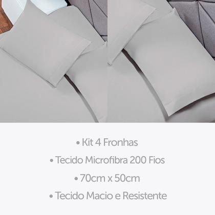 Imagem de Kit 10 Fronhas 70 X 50 Soft Capa Travesseiro Envelope Cinza