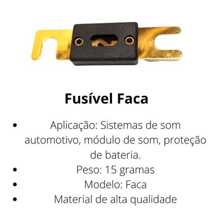 Imagem de Kit 10 Fusíveis Cartucho Tipo Faca Grande Anl Ouro Energia Solar Reforçado Alta Qualidade Proteção Bateria Módulo