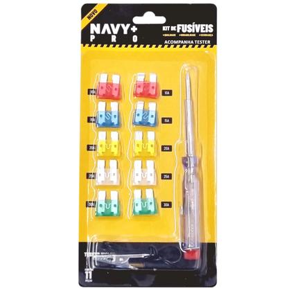 Imagem de Kit 10 Fusível Automotivo Chave prova Garra Jacaré Universal