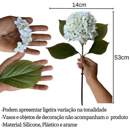 Imagem de Kit 10 Galhos de Flor Hortênsias Artificial para Composição de Quadros Rosa ou Branca - DE3623