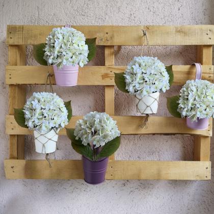 Imagem de Kit 10 Galhos de Flor Hortênsias Artificial para Composição de Quadros Rosa ou Branca - DE3623