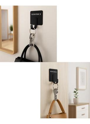 Imagem de Kit 10 Ganchos Adesivo Parede Aço Pendurar Toalha Roupa Cha Preto