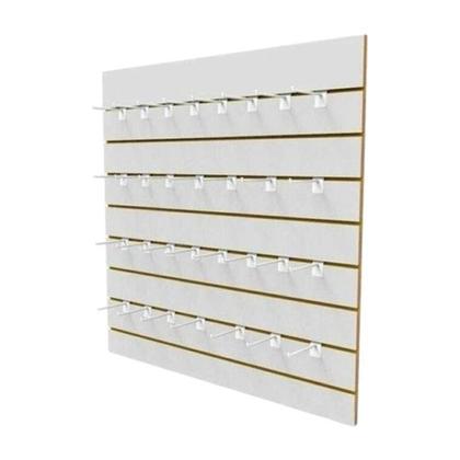 Imagem de Kit 10 Ganchos Painel Canaletado Simples Branco 5cm MS 10017