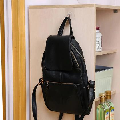 Imagem de Kit 10 Ganchos Transparente Parede Adesivos Sem Furos Casa Organizador Multiuso