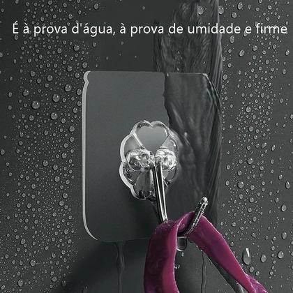 Imagem de Kit 10 Ganchos Transparente Parede Adesivos Sem Furos Casa Organizador Multiuso
