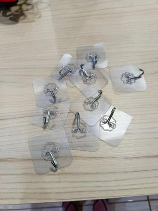 Imagem de Kit 10 Ganchos Transparente Parede Adesivos Sem Furos Casa Organizador Multiuso