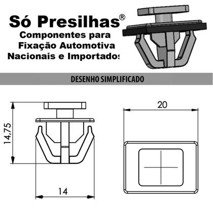 Imagem de Kit 10 Grampos Presilhas Para Spoiler Lateral Actyon Korando Kyron Tivoli