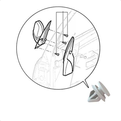 Imagem de Kit 10 Grampos Retrovisor Lateral Celta Corsa Cobalt Tigra