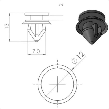 Imagem de Kit 10 Grampos Retrovisor Lateral Celta Corsa Cobalt Tigra
