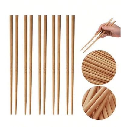 Imagem de Kit 10 Hashi em Bambu Oriental Comida Japonesa Restaurante