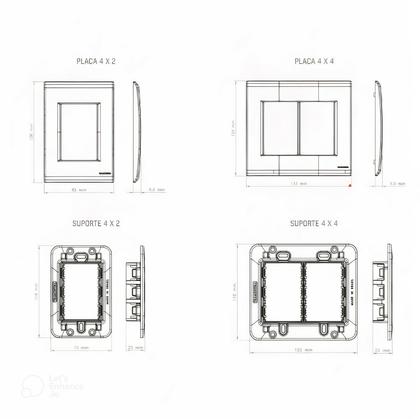 Imagem de Kit 10 Int. Simples 1Tec + Tomada 20A Tramontina Liz Branco