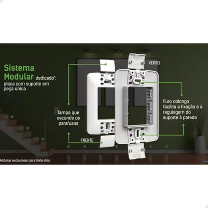 Imagem de Kit 10 Interruptor Duplo Paralelo 4X2 Embutir Aria Tramontina