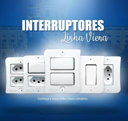 Imagem de Kit 10 Interruptor Simples 1 Tecla + Tomada 10A 2p+t Externo Com Espelho Sobrepor Branco Linha Viena 127v e 250v Bivolt