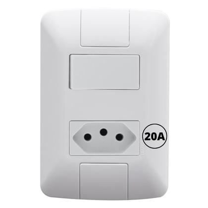 Imagem de Kit 10 Interruptor simples + 1 Tomada 20a Tramontina Aria