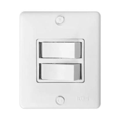 Imagem de Kit 10 Interruptor Simples 2 Tecla Sobrepor 6A Sistema X Box