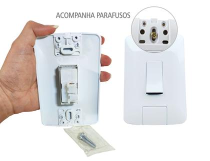Imagem de Kit 10 Interruptor Simples Aria Branco Tramontina 6A/250V Com Parafusos e Furo Oblongo