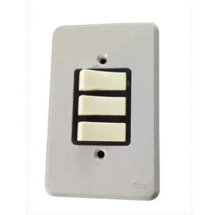 Imagem de Kit 10 Interruptor Simples Horizontal 10a/250v Cinza Pial