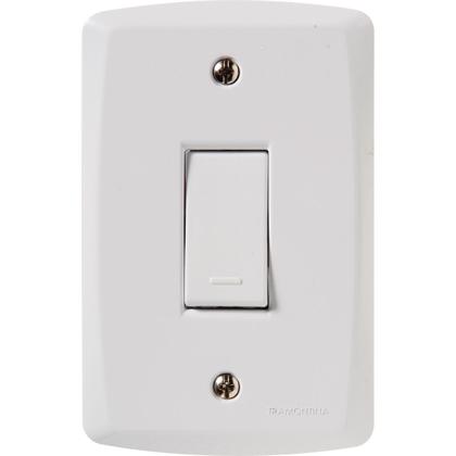 Imagem de Kit 10 Interruptor Tecla Simples com Placa Branca Lux2 4x2 2P+T 10A 250V Tramontina